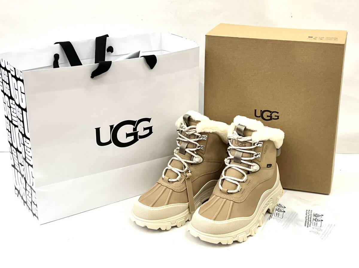 ■【未使用】 UGG アグ Adirondack Meridian Hiker アディロンダック メリディアン ハイカー ベージュ 靴 ブーツ レインブーツ US7 約24cm