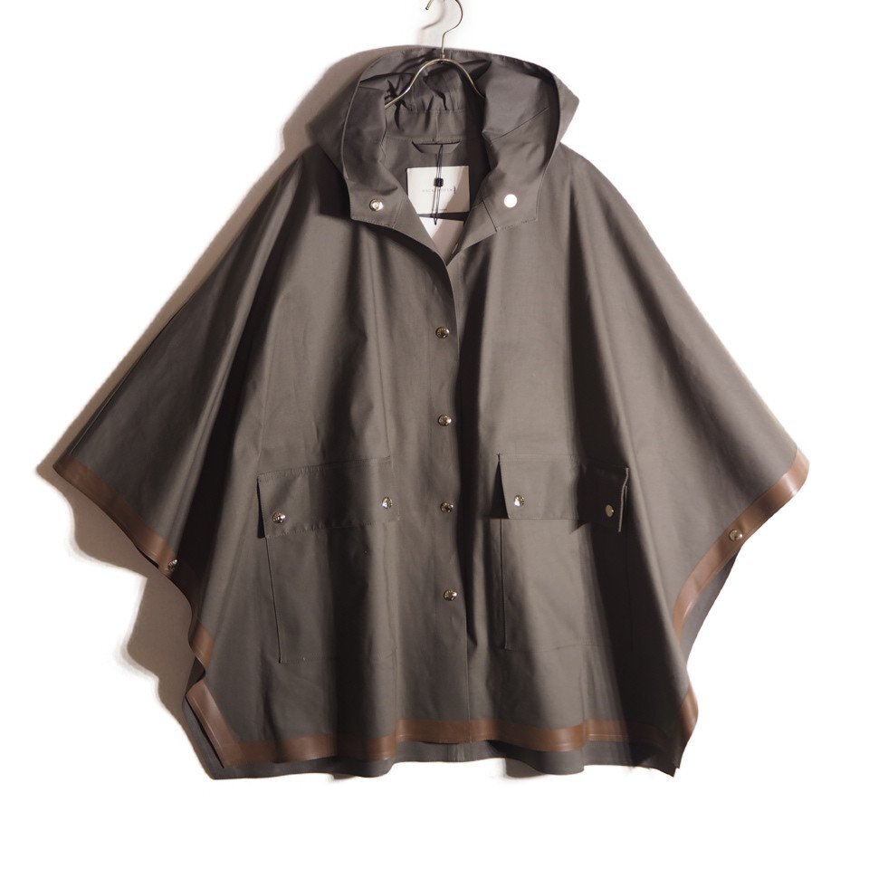 R5776h20　▼MACKINTOSH マッキントッシュ アパルトモン 購入▼　LR-056 フード付き ゴム引き ポンチョ カーキ / コート シーズンレス