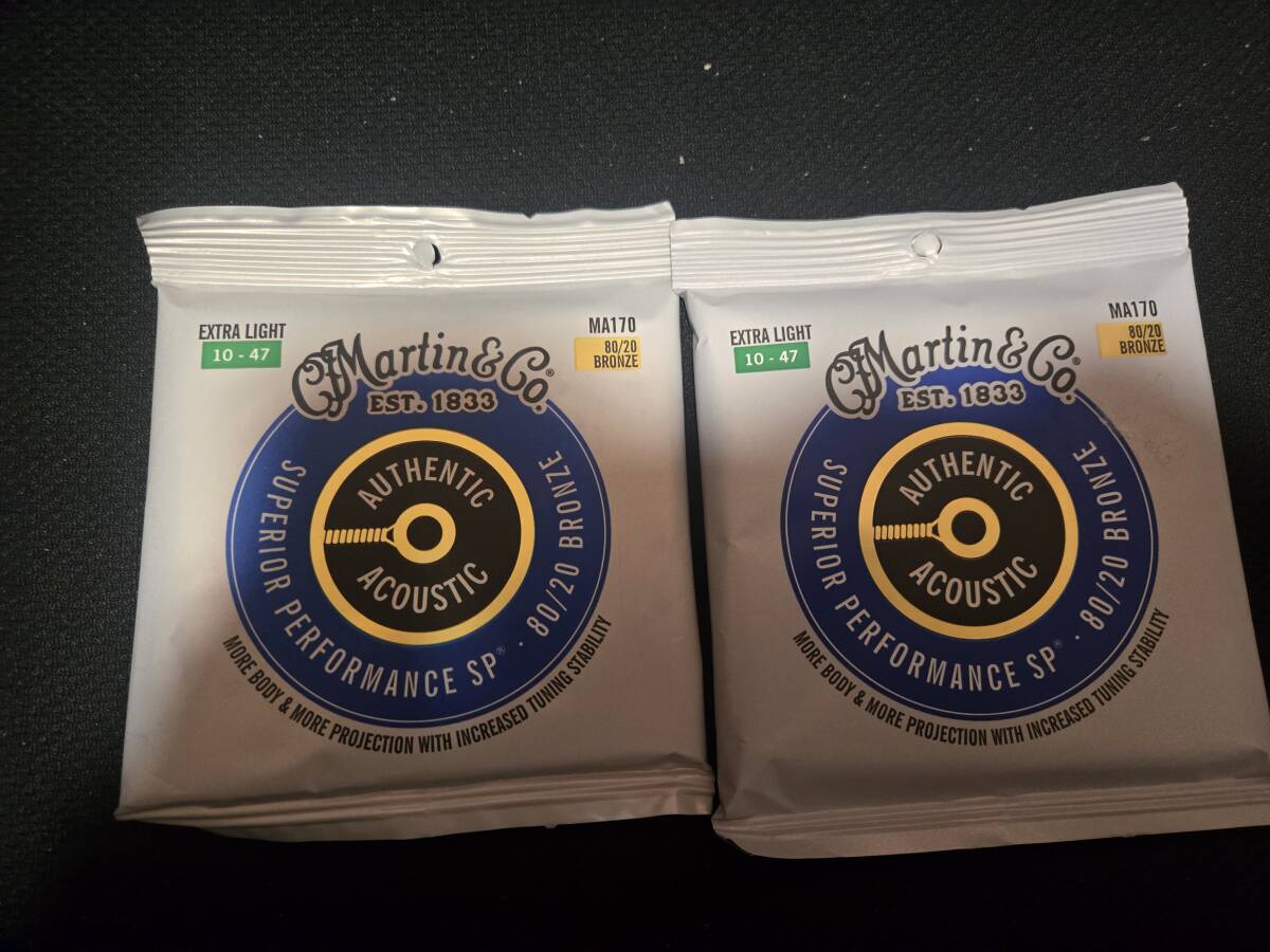 MARTIN マーチン MA170 [10-47] AUTHENTIC ACOUSTIC SP/Extra Light アコースティックギター弦 ２セット　■B2