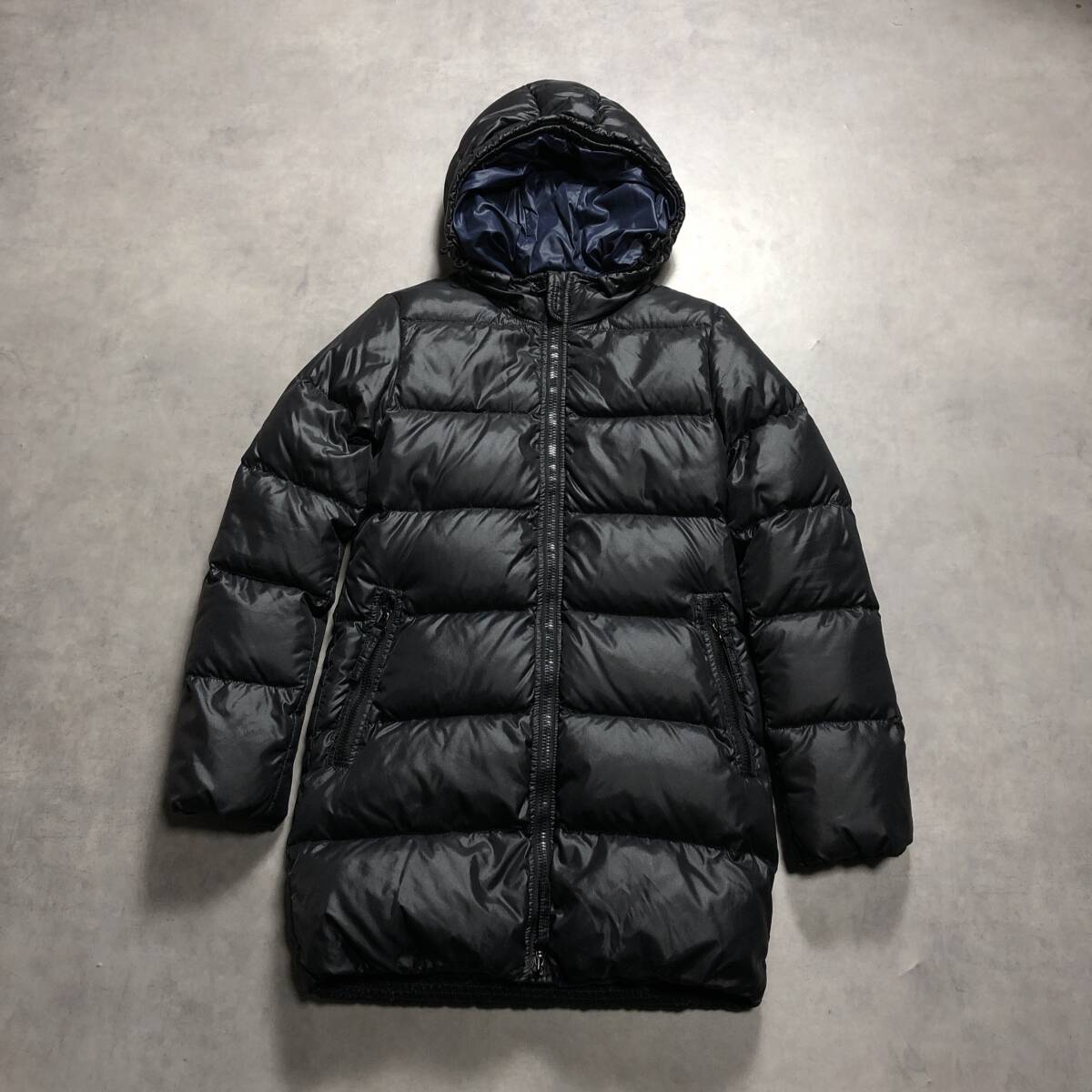 WQ1029●DUVETICA：ダウンジャケット 0896418 ●38● 黒 フード付き コート ロング丈 
