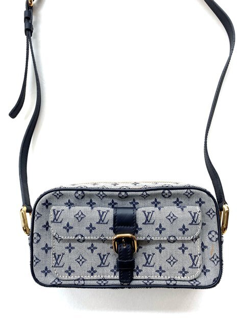 【即決/美品】 LOUIS VUITTON ルイヴィトン ジュリエット モノグラムミニ M92217 ブルー キャンバス 総柄 ショルダーバッグ ポシェット 