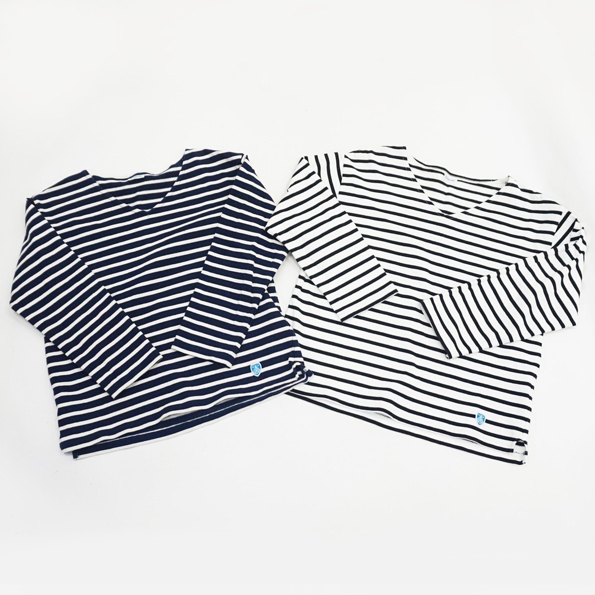 ◇【ORCIVAL オーシバル】Vネック ボーダーカットソー 2点セット 1/0