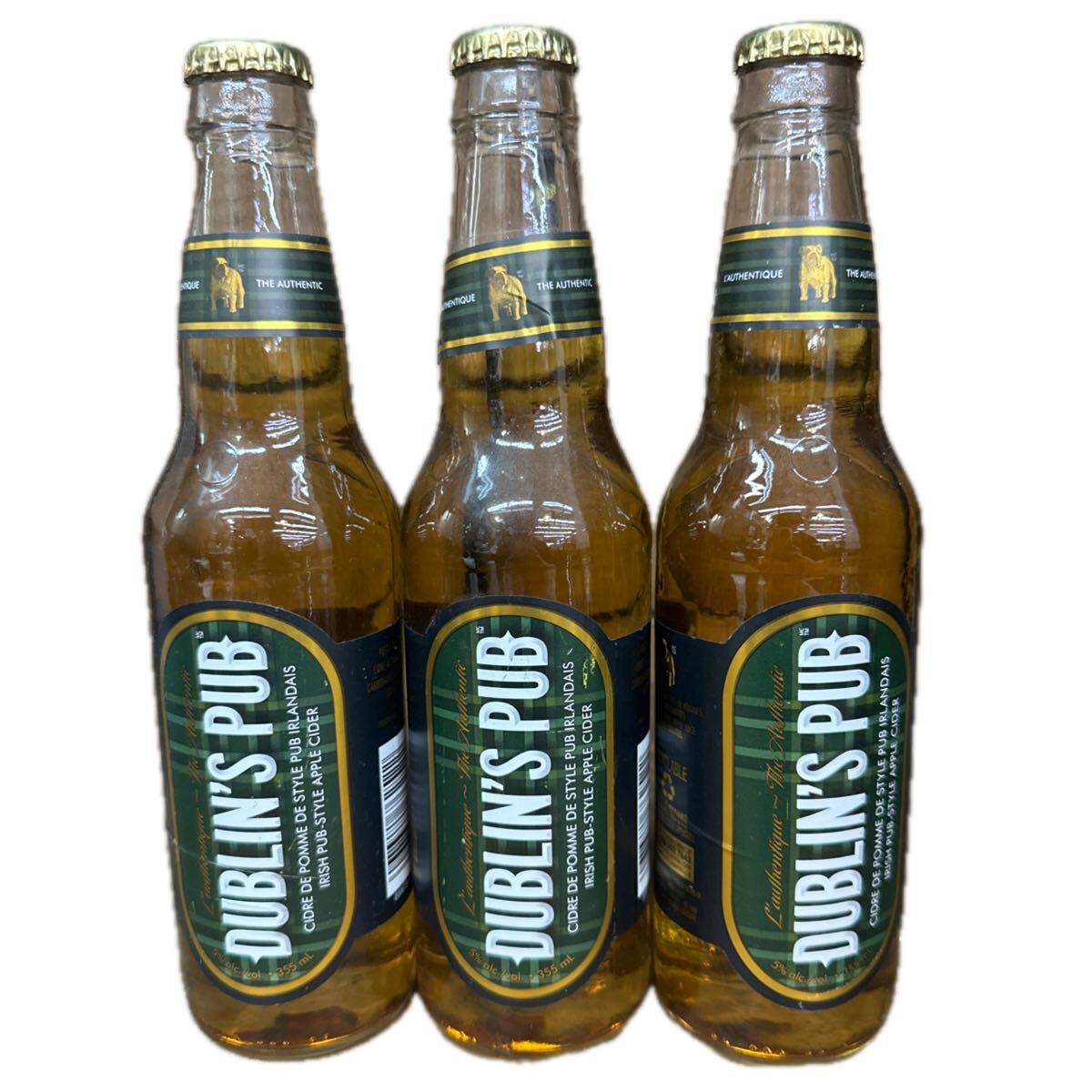 ◎カナダ産シードル酒 3本セット　Dublin's Pub 355ml 5% 瓶　古酒未開栓