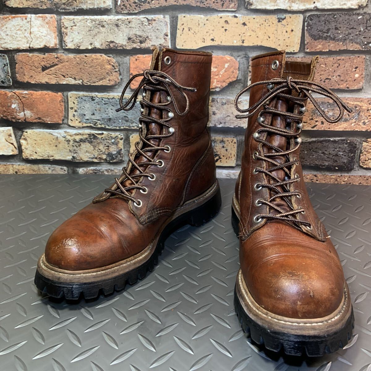 ☆REDWING 　899　アイリッシュセッター　犬タグAMERICA　1975年製　VINTAGE　ロガーブーツ　US7D　JP25㎝　アメリカ製　 (26A2-890)
