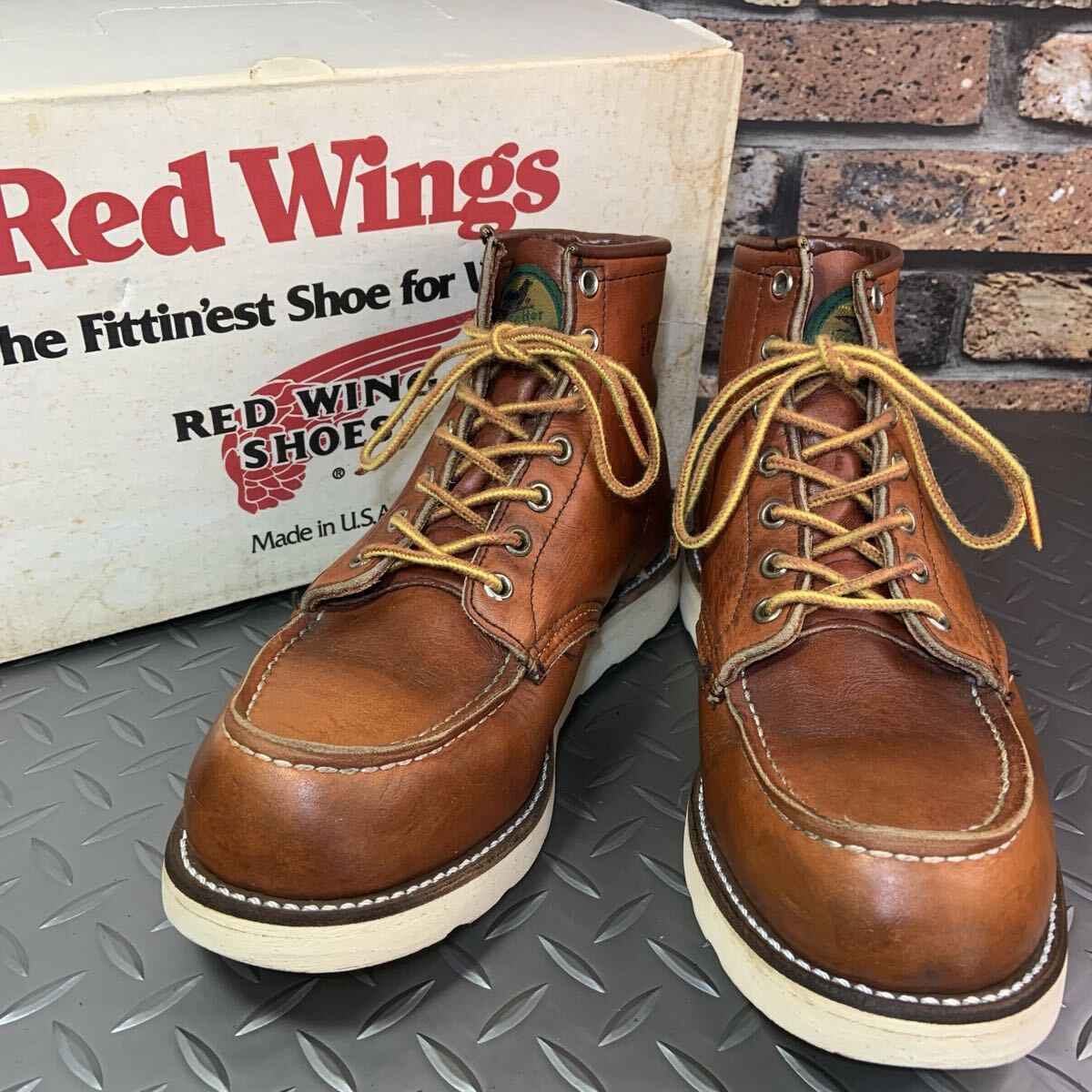 ☆REDWING　 875 　激レア　アイリッシュセッター　ダブル半円犬タグ　1994年製　US7E　JP25㎝　レッドウイング　アメリカ製　(25L30-875)