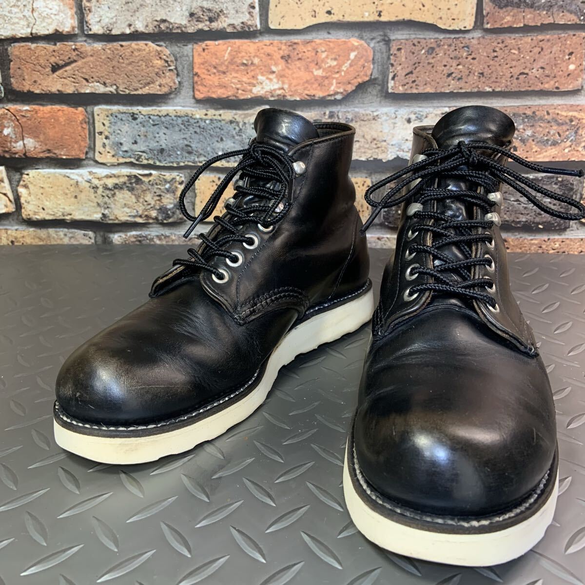 ☆REDWING 　8165 　ワークブーツ　茶芯　前期刺羽タグ　1997年製　US6.5D　JP24.5cm　アメリカ製　 (26A13-8165-65)