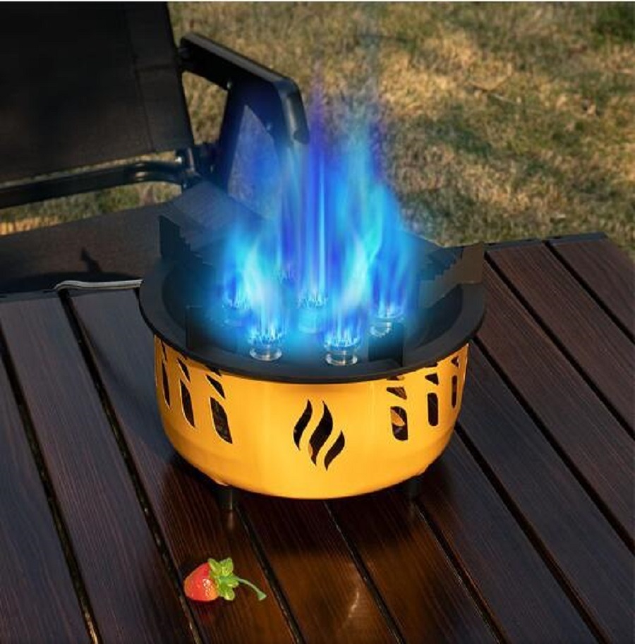 卓上ミニカセットコンロ アウトドア ガスストーブ 防災 20000W 一台二役 強火力 火力調節 電源不要 軽量小型 電子点火 収納袋付き イエロー