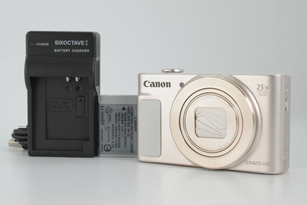 【美品】Canon PowerShot SX620 HS 20.2MP Digital Camera White キャノン コンパクトデジタルカメラ ホワイト EF-TN-JP1770