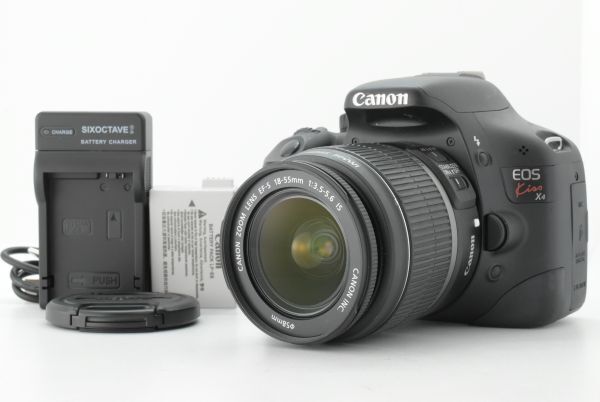 【美品】シャッターカウント 2884回 Canon EOS Kiss X4 w/ EF-S 18-55mm IS キャノン デジタル一眼レフカメラ レンズ (EF-TN-JP1879)