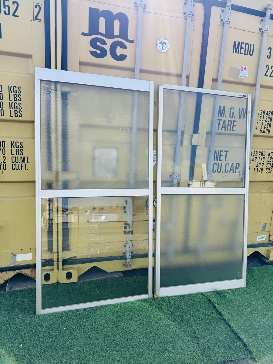 福岡発 引き戸 アルミ 2枚 セット 91cm 軽量 玄関 浴室 リビング 寝室 倉庫 DIY バルコニー　ベランダ