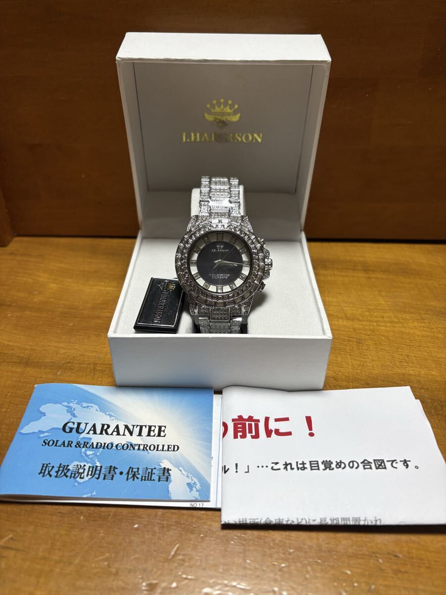 管C015 J.HARRISON ソーラー腕時計　アナログ　JH-025 シルバー ジョンハリソン ソーラー電波時計 腕時計 