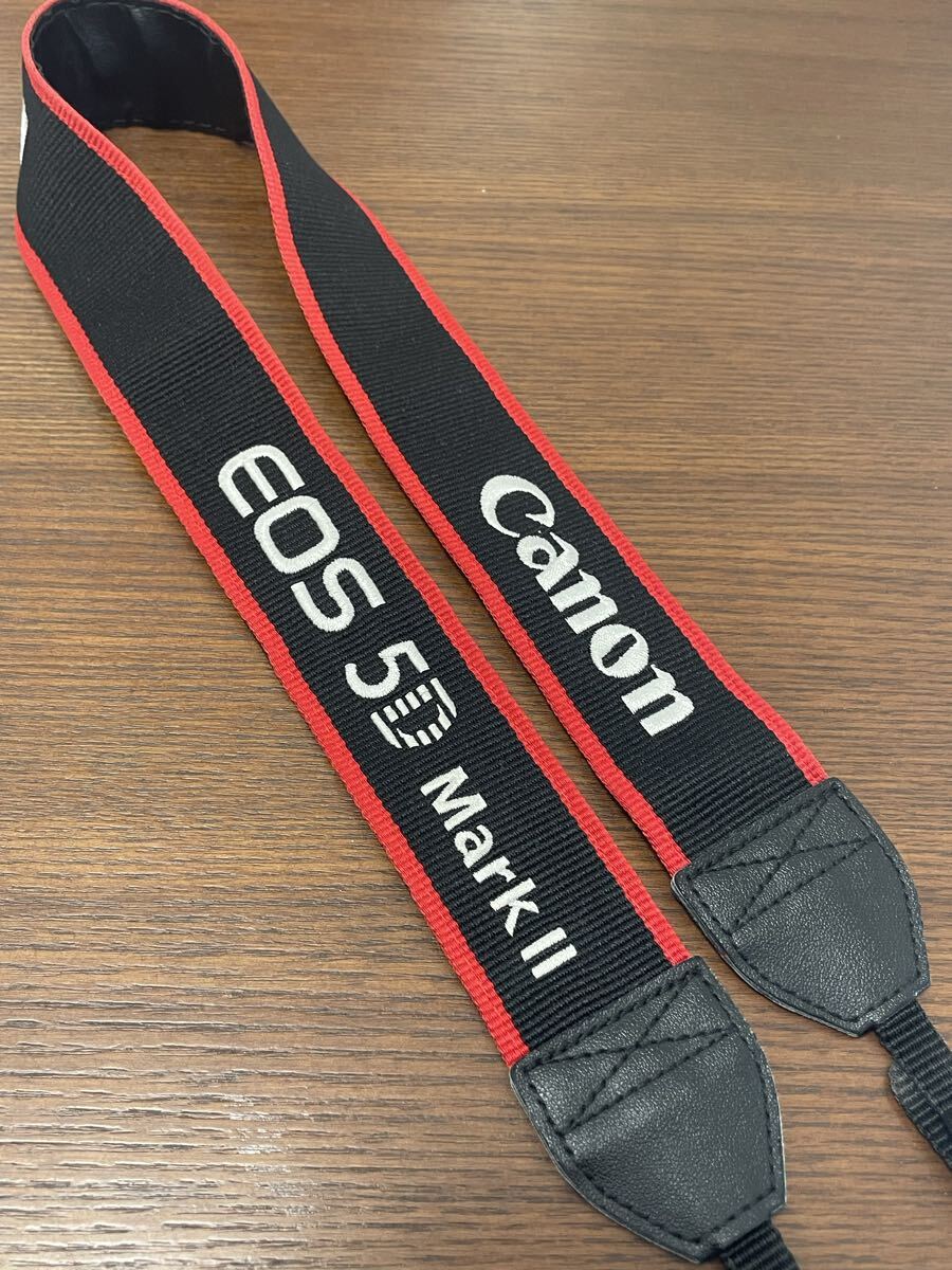 Canon EOS 5D mark II ストラップ キヤノン カメラストラップ 純正 刺繍文字 劣化有り ブラック