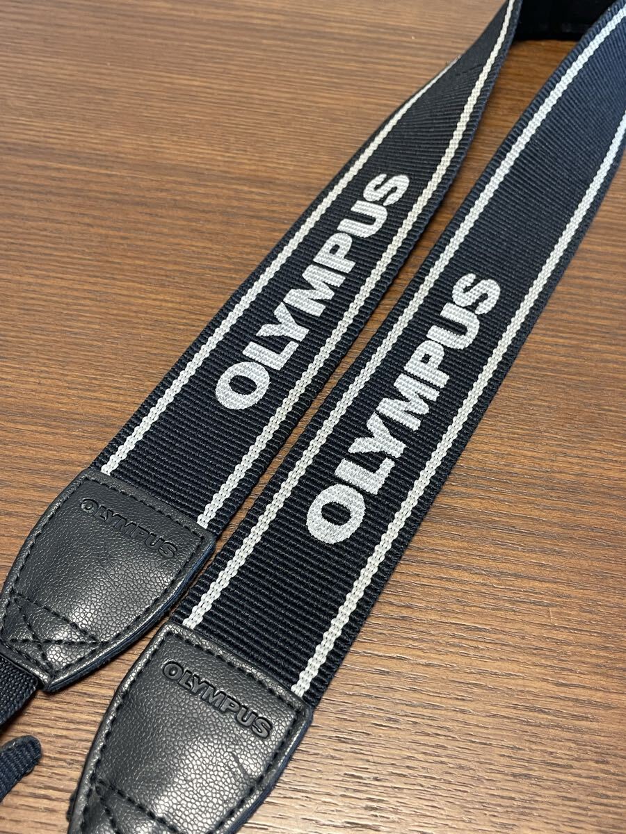 OLYMPUS オリンパス カメラストラップ ブラック 黒 プリント文字 白文字 純正 美品