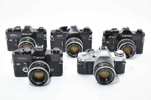 ★訳あり特上品★ キャノン CANON FTb×3 / AV-1 / EF + FL 50mm F1.8 ★5個まとめ★ 《レンズセット》MS A02 ★★ #2142 #8110 #B18