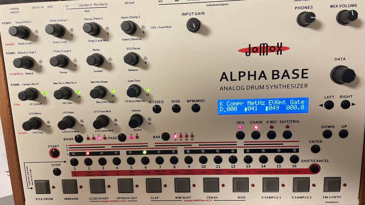 Jomox alpha base 最高峰リズムマシン JOMOX Alpha Base アルファベース アナログリズムマシン TR-909 TR-808 TR-1000 サンプラー