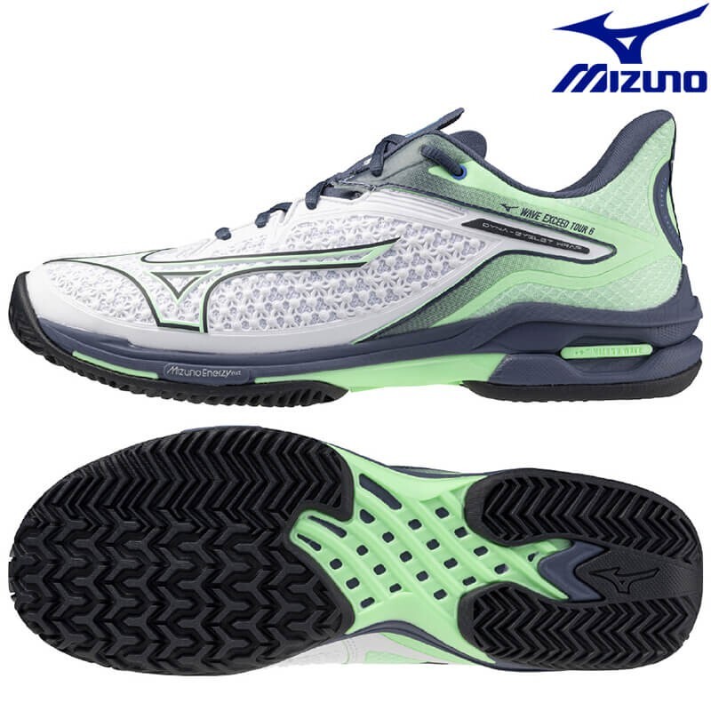 【61GB247237 26.5】MIZUNO(ミズノ) テニスシューズ ウェーブエクシードTOUR6 OC　ホワイト/ミント　 26.5　新品未使用　