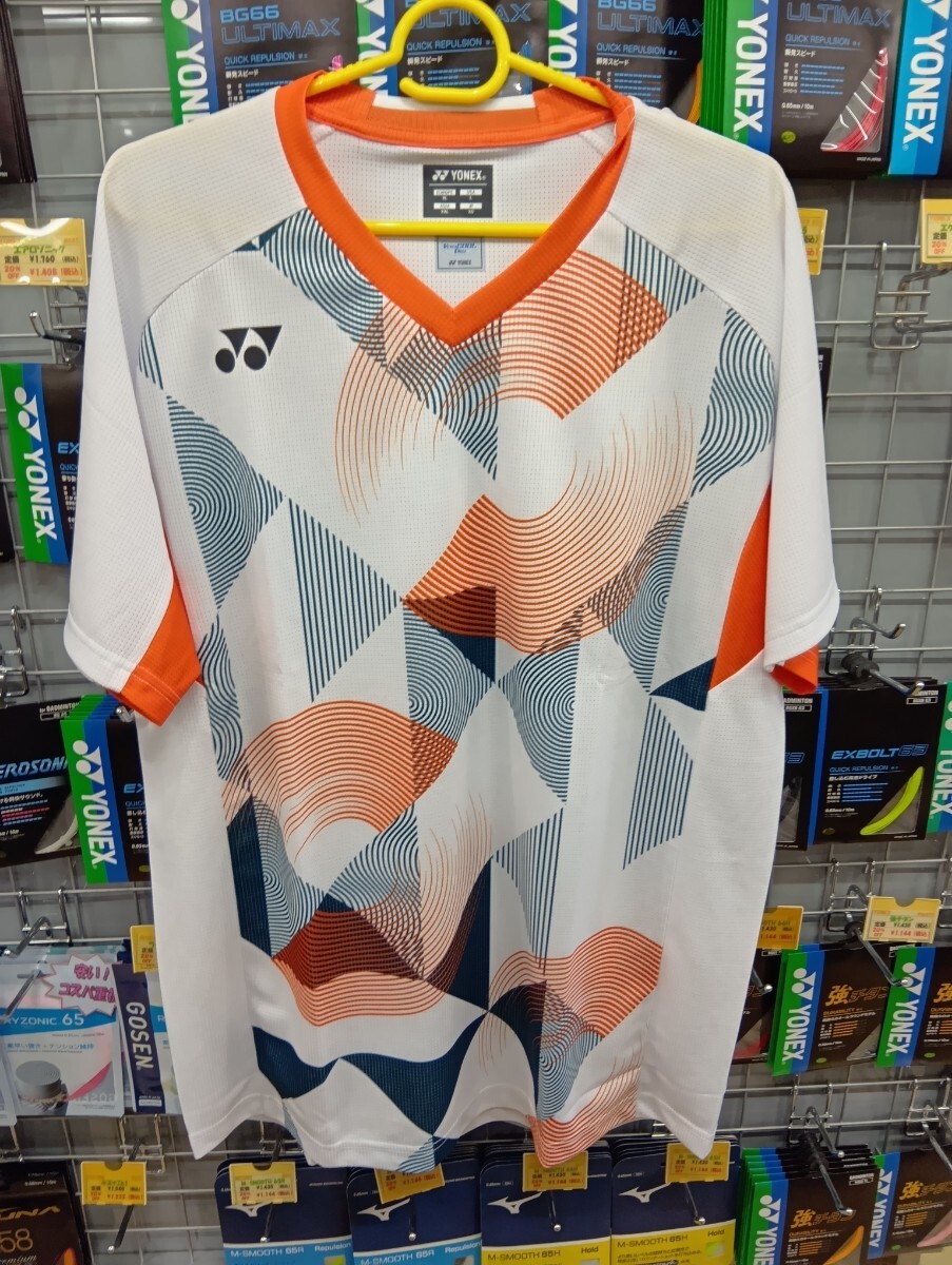 【10576（011）XO】YONEX(ヨネックス) メンズゲームシャツ ホワイト サイズXO 新品未使用タグ付 バドミントン テニス 定価9790円