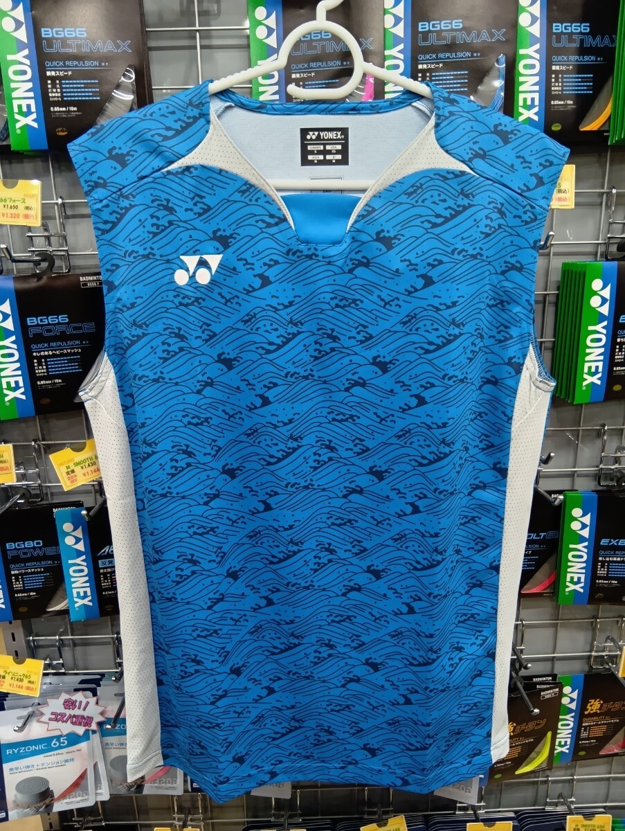 【10614 (002) M 】YONEX(ヨネックス) メンズゲームシャツ(ノースリーブ) ブルー サイズM 新品 未使用 タグ付 バドミントン テニス 