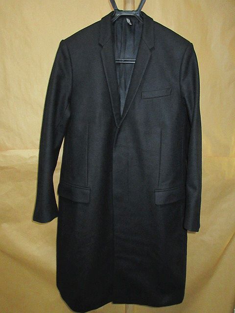 ディオールオム　DIOR HOMME 10aw　ナロー　ラペル　ウール　チェスター　コート　黒　46