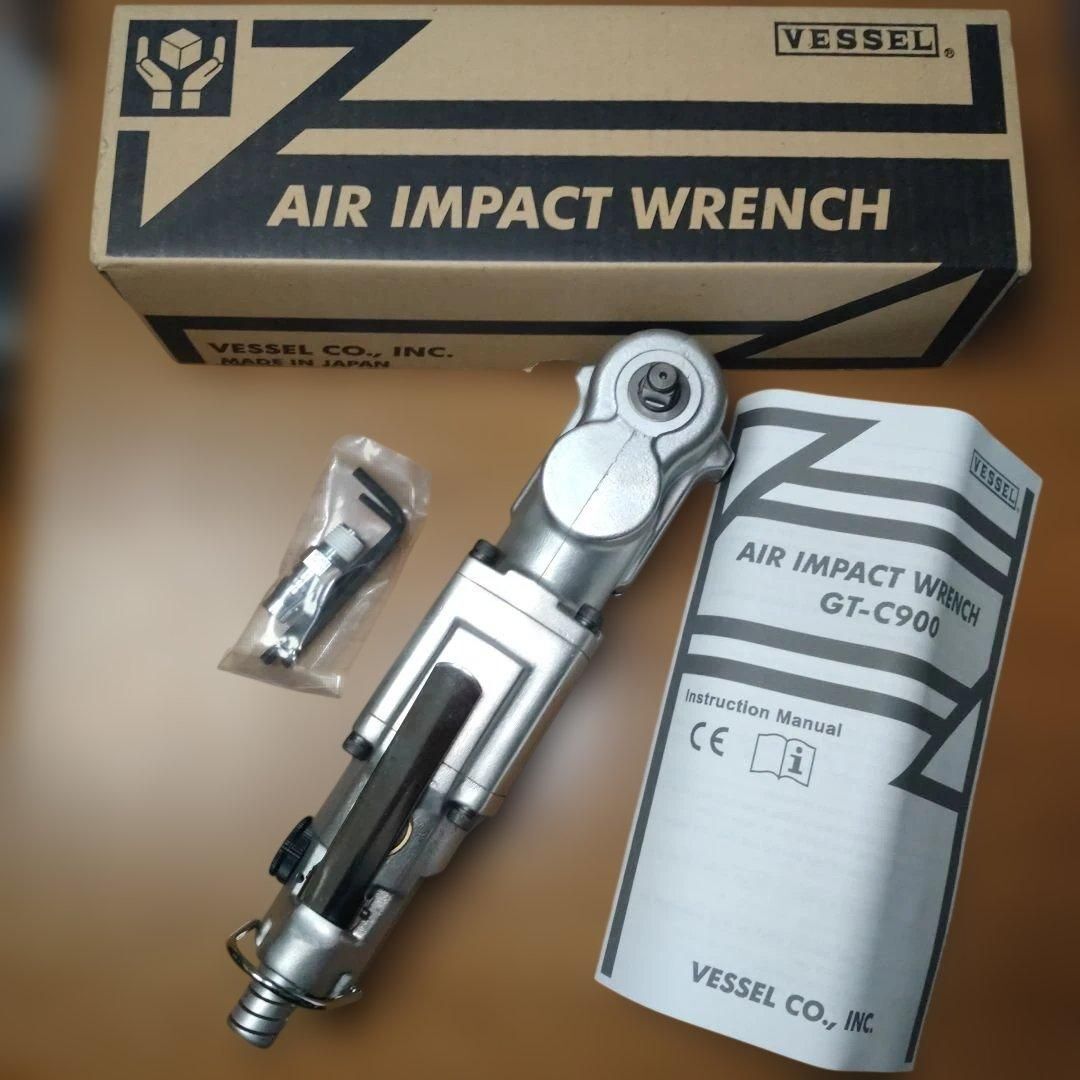 新品 ベッセル VESSEL コーナーエアーインパクトレンチ アングルレンチ エアツール GT-C900 差込角9.5mm DIY 工具 自動車整備 送料無料
