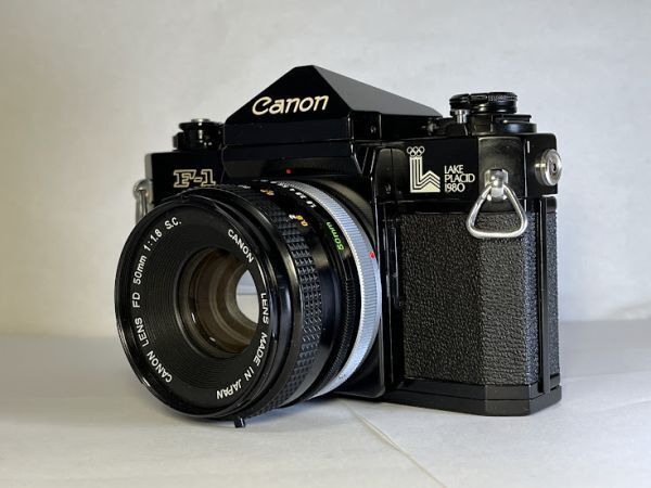 ★希少★ キヤノン Canon F-1 LAKE PLACID 1980 冬季オリンピック記念 / FD 50mm F1.8 S.C.　★シャッター全速、露出計完動★ #0216-1