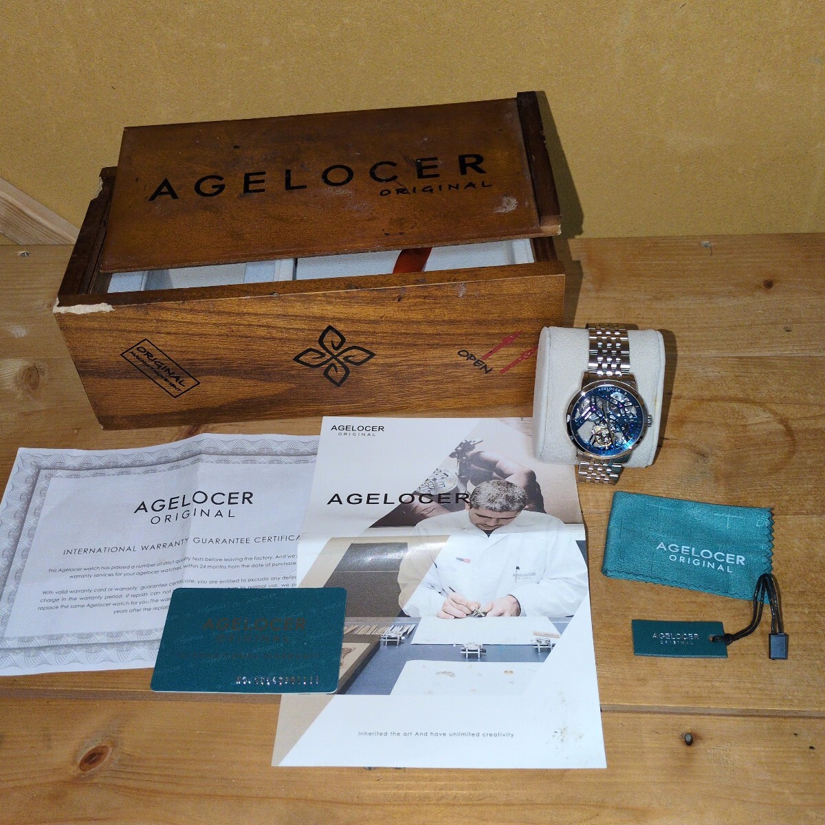 AGELOCER アジェロカー 9004A9 C331295 トゥールビヨン スケルトン 手巻き 稼働品 メンズ腕時計