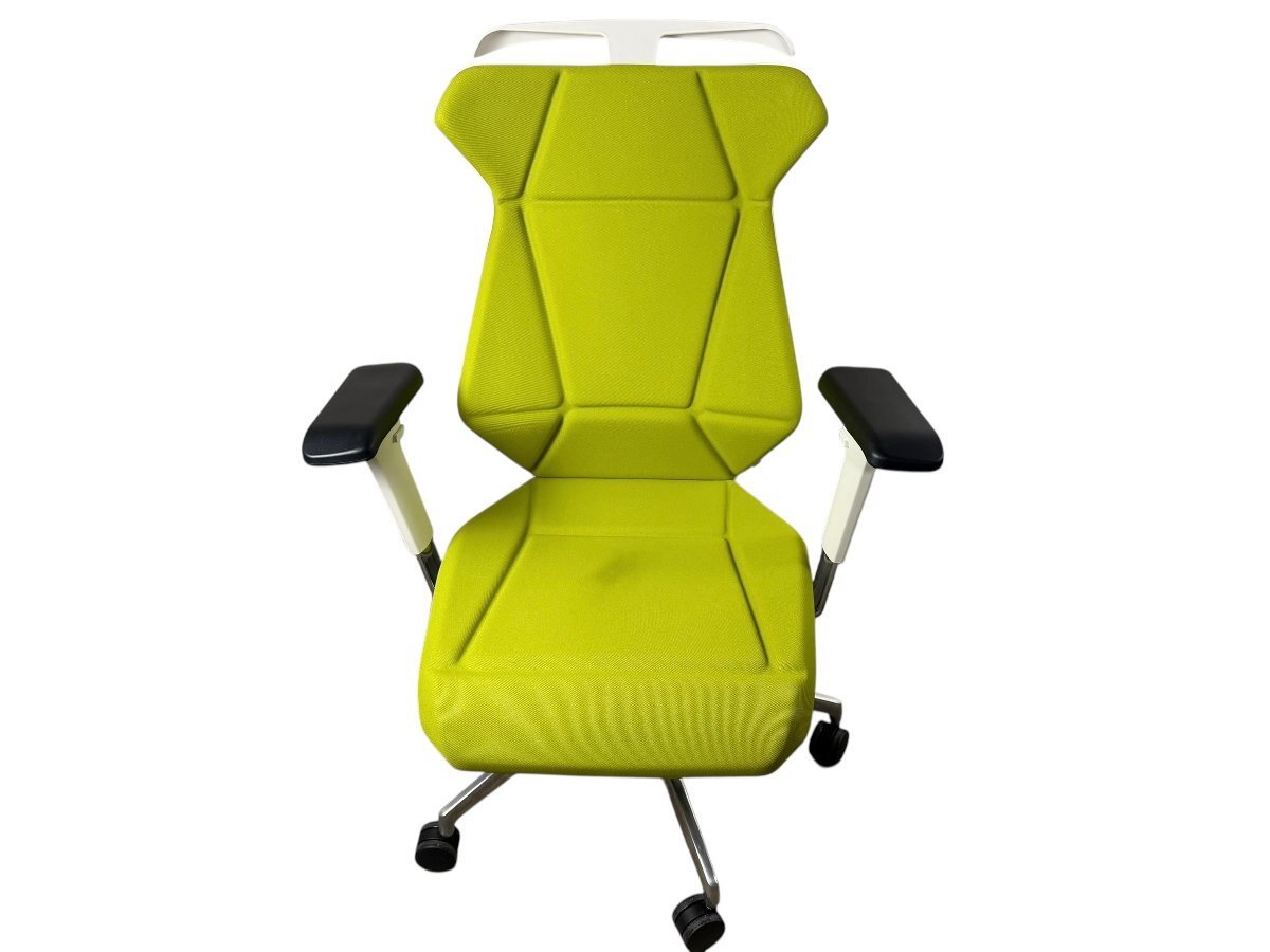 ITOKI イトーキ フリップフラップ チェア KF-867GCH-ZWQ6 ハイバック 可動肘 アルミ脚 抵抗ウレタン双輪キャスター モスグリーン