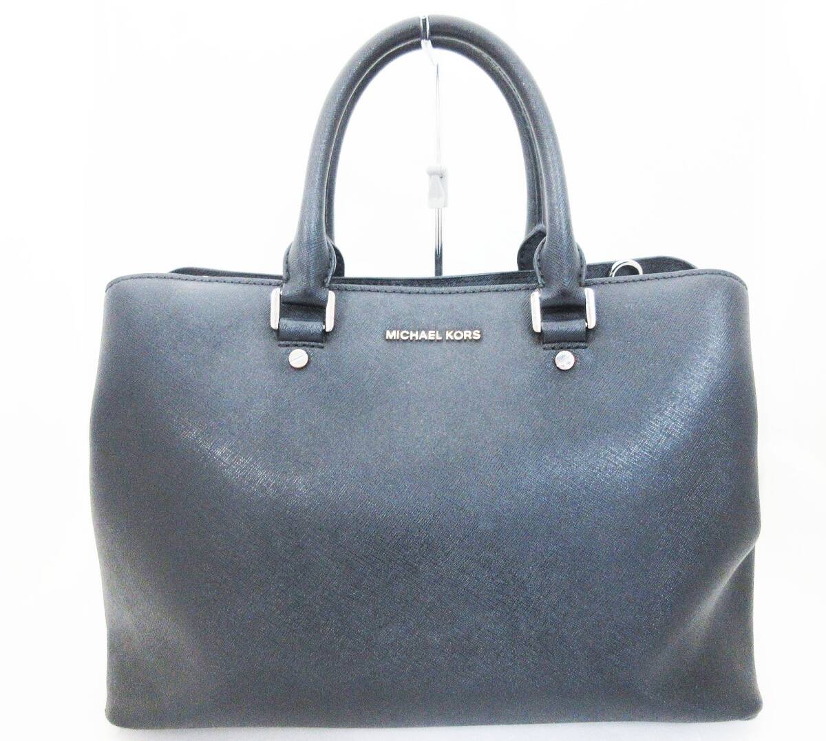 kkm10574 マイケルコース ラージサッチェル ハンドバッグ ネイビー レザー トートバッグ