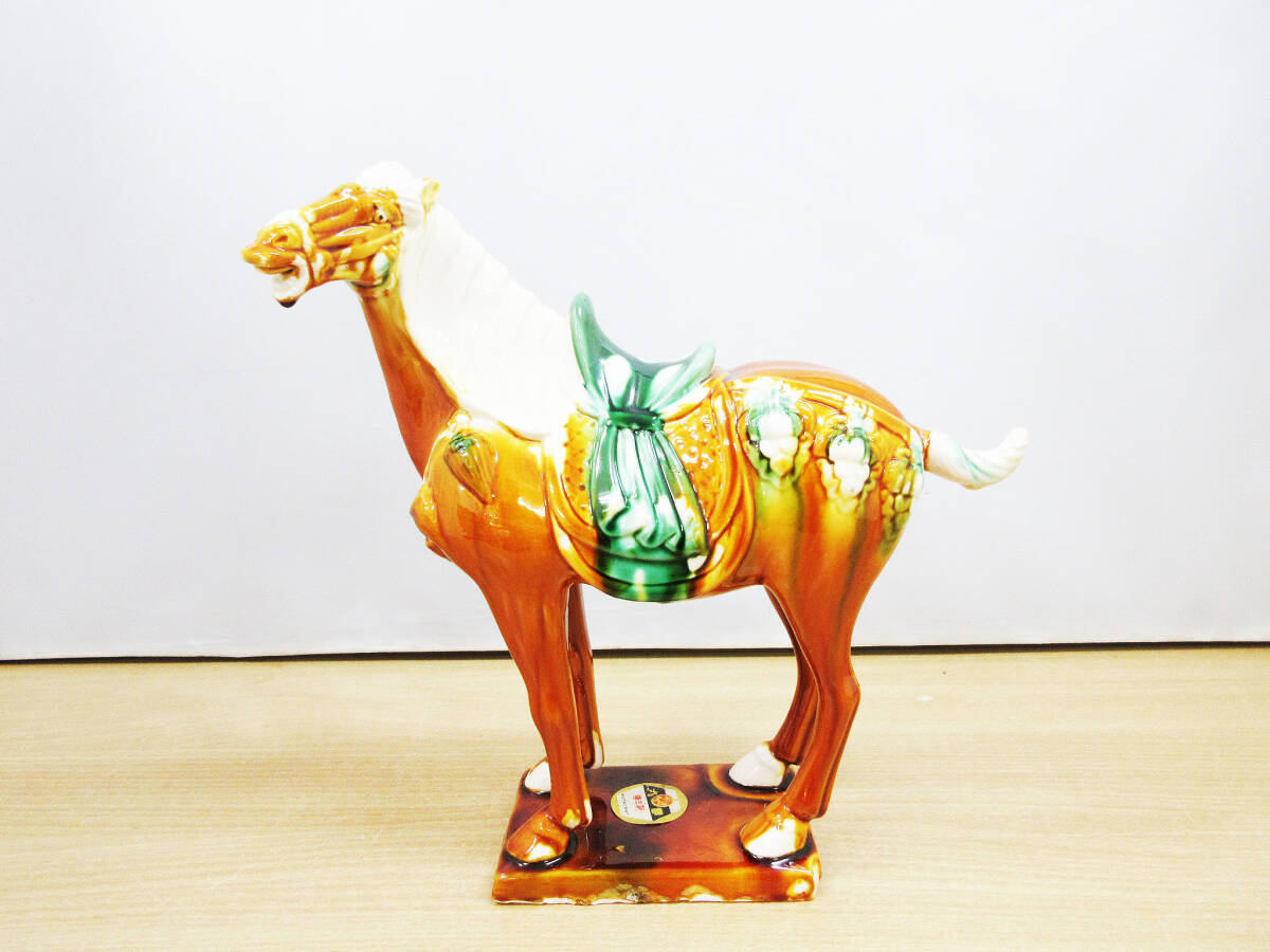 kkg437 中国美術 唐三彩 馬 置物 インテリア オブジェ アンティーク うま 午 ウマ 干支