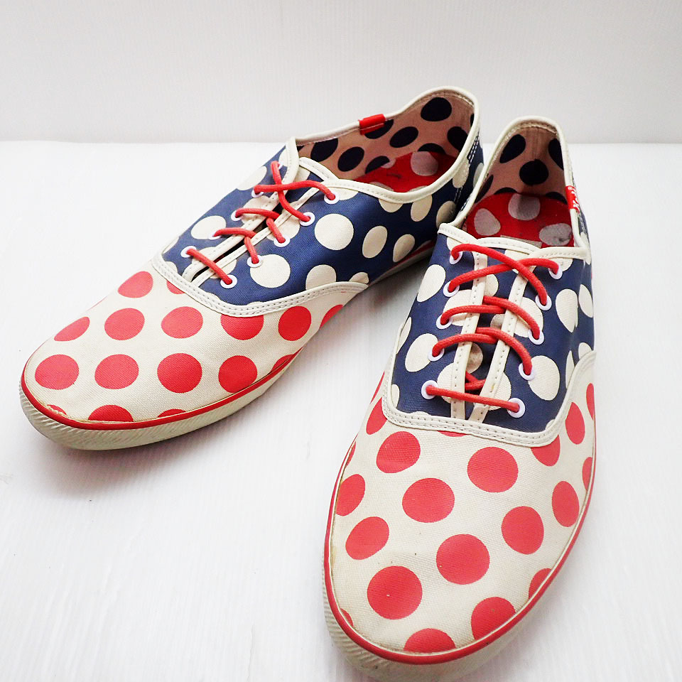 kkm5660 スニーカー Keds ｘ LuckySocks champion OX ケッズ ラッキーソックス サイズ12M 30cm位 チャンピオン デッキシューズ ドット柄