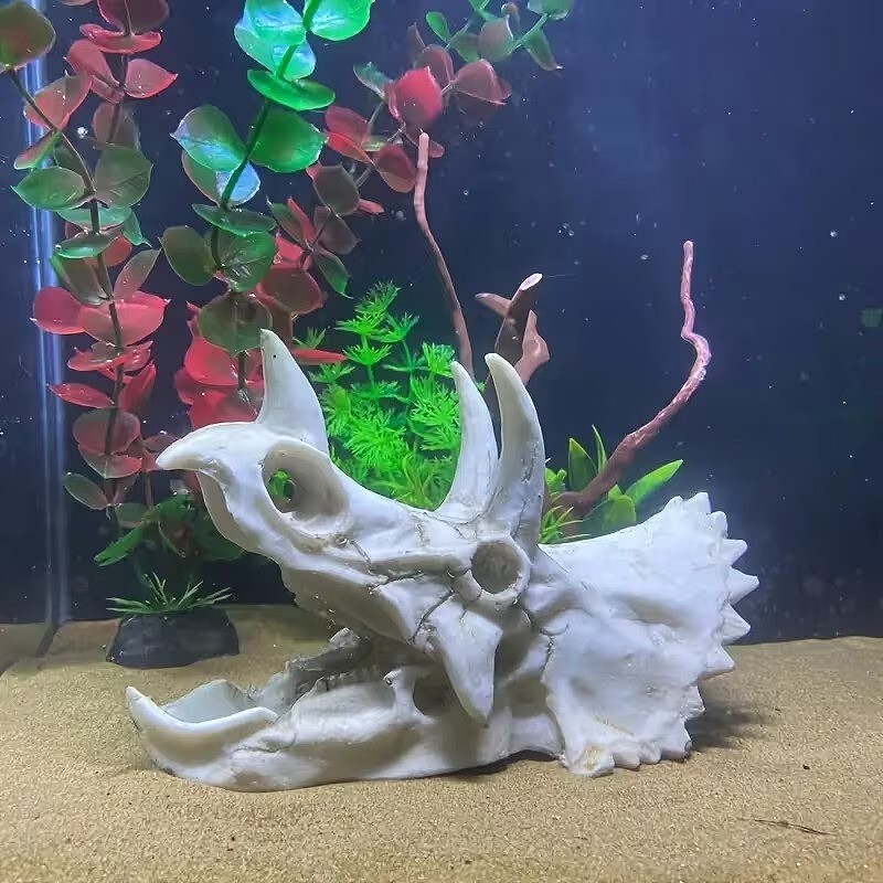 トリケラトプス　頭骨　骨格　レプリカ　置物　オブジェ　水槽　恐竜　オーナメント
