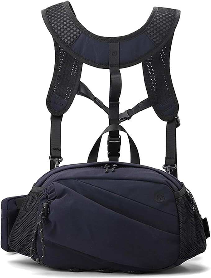 [エムシング] [3WAY] ウエストバッグ チェストバッグ 脱着可能ハーネス式 フロントバッグ ショルダー アウトドア 登山 防水 0115