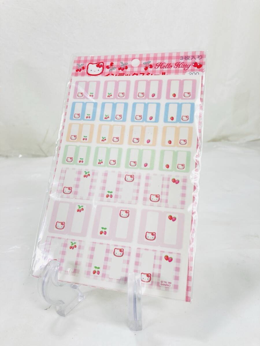 送料350円 未開封 Sanrio サンリオ ハローキティ 1997年 インデックスシール 当時物 平成レトロ 苺キティ HJ-260108007