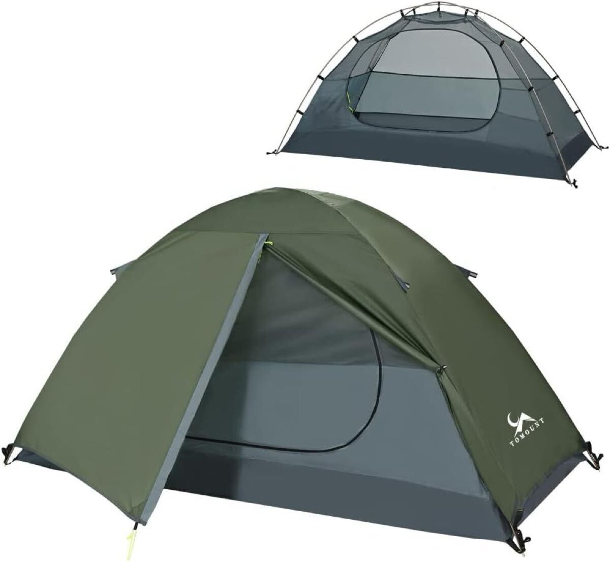 新品　TOMOUNT テント ソロテント 1人用 キャンプテント 二重層 自立式 耐水圧3000mm 通気 防風 軽量 コンパクト バイク アウトドア 登山用