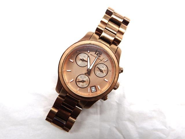 マイケルコース MICHAEL KORS MK-5430 ピンクゴールド系 クオーツ クロノグラフ■腕時計 動作未確認 現状品