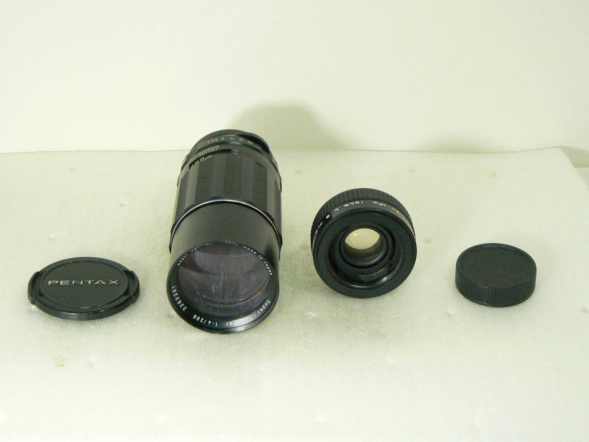 ペンタックス M42（Super-Takumar 200mm/4）とKenko APE TELEPLUS MC6 ×2 セット 動くジャンク E367
