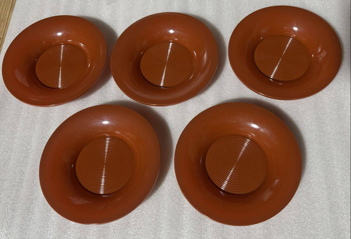 茶托 昭和レトロ 赤 茶器 プラスチック コースター 食器 プラスチック製