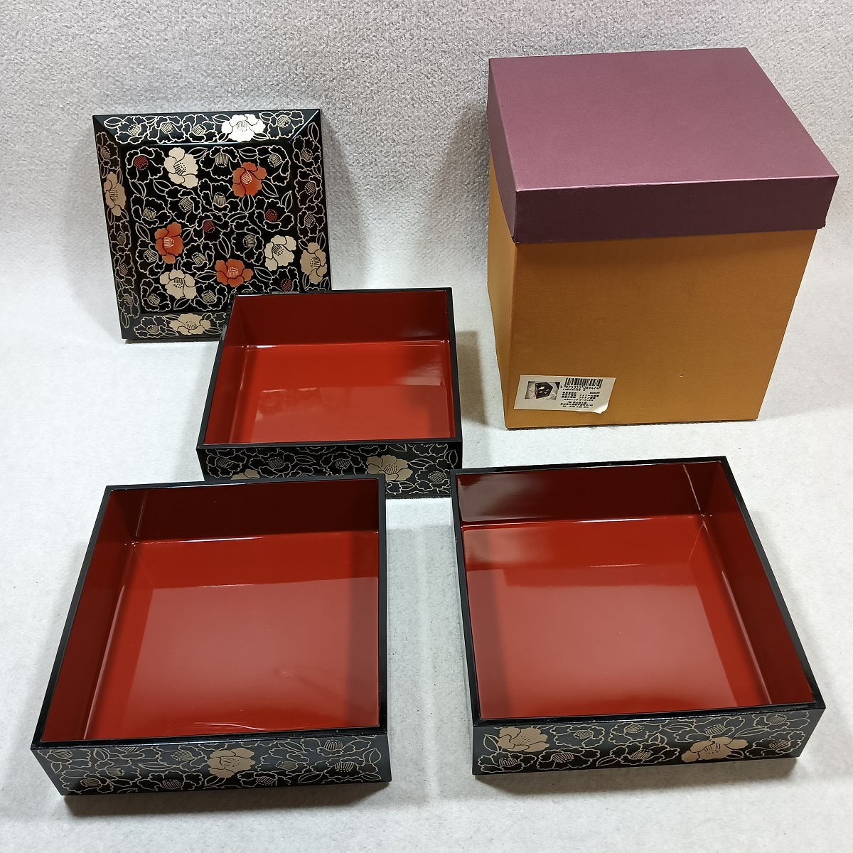 ●○富士型三段重 重箱 椿○●