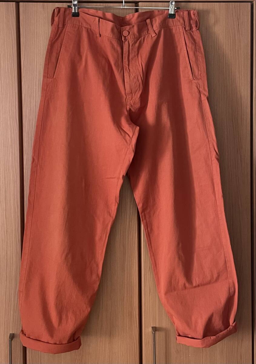 Yohji Yamamoto POUR HOMME コットン パンツ 3 オレンジ ヨウジヤマモト ビッグ・シルエット