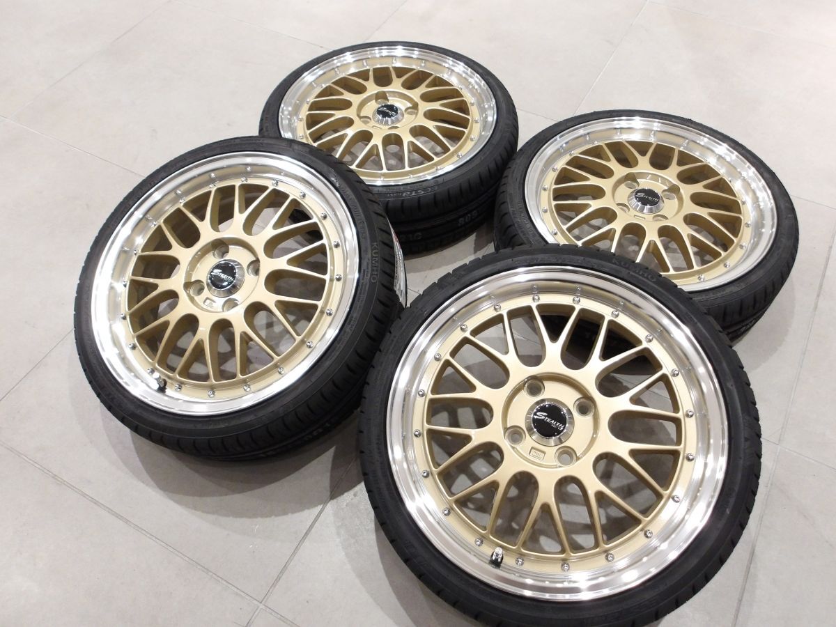 H 送料無料 王道ゴールドメッシュ 16 4H100 5.5J+43 165/40R16 アルト ミラ エッセ デイズ ムーヴ タント エブリィ N-BOX スペーシア ME02