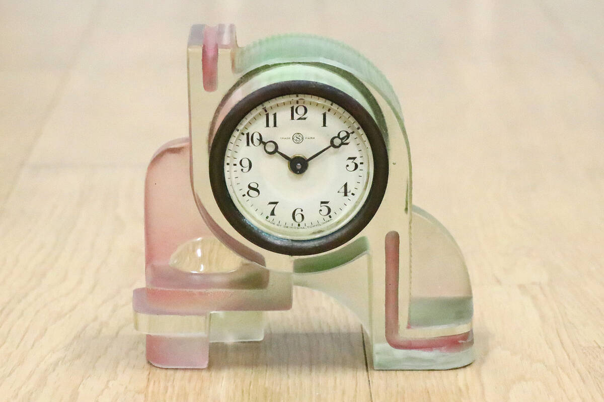 SEIKOSHA（精工舎）古い置き時計　横12㎝、奥行き5㎝、高さ11.5㎝　インテリア　ジャンク品　【商品説明必読】⑥