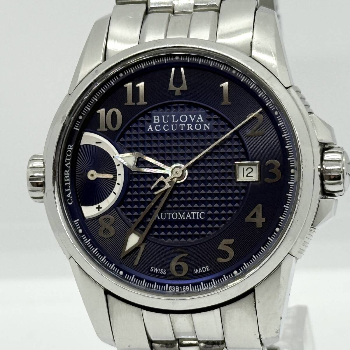 BULOVA ACCUTRON ブローバ・アキュトロン キャリプレーター 63B169 ネイビー AT メンズ 腕時計 稼働品 箱 コマ4