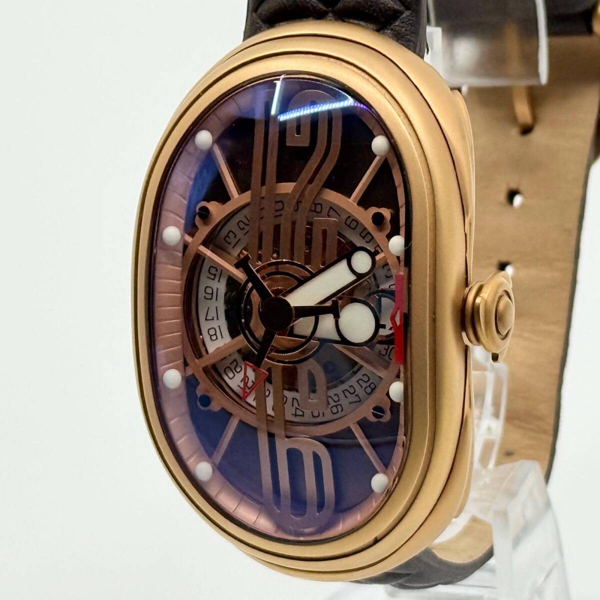 GRIMOLDI グリモルディ Gran Tipo Ovale RGMTBR612PK ブラック AT レディース 美品 楕円 オーバル 箱 ギャラ ベルト 腕時計