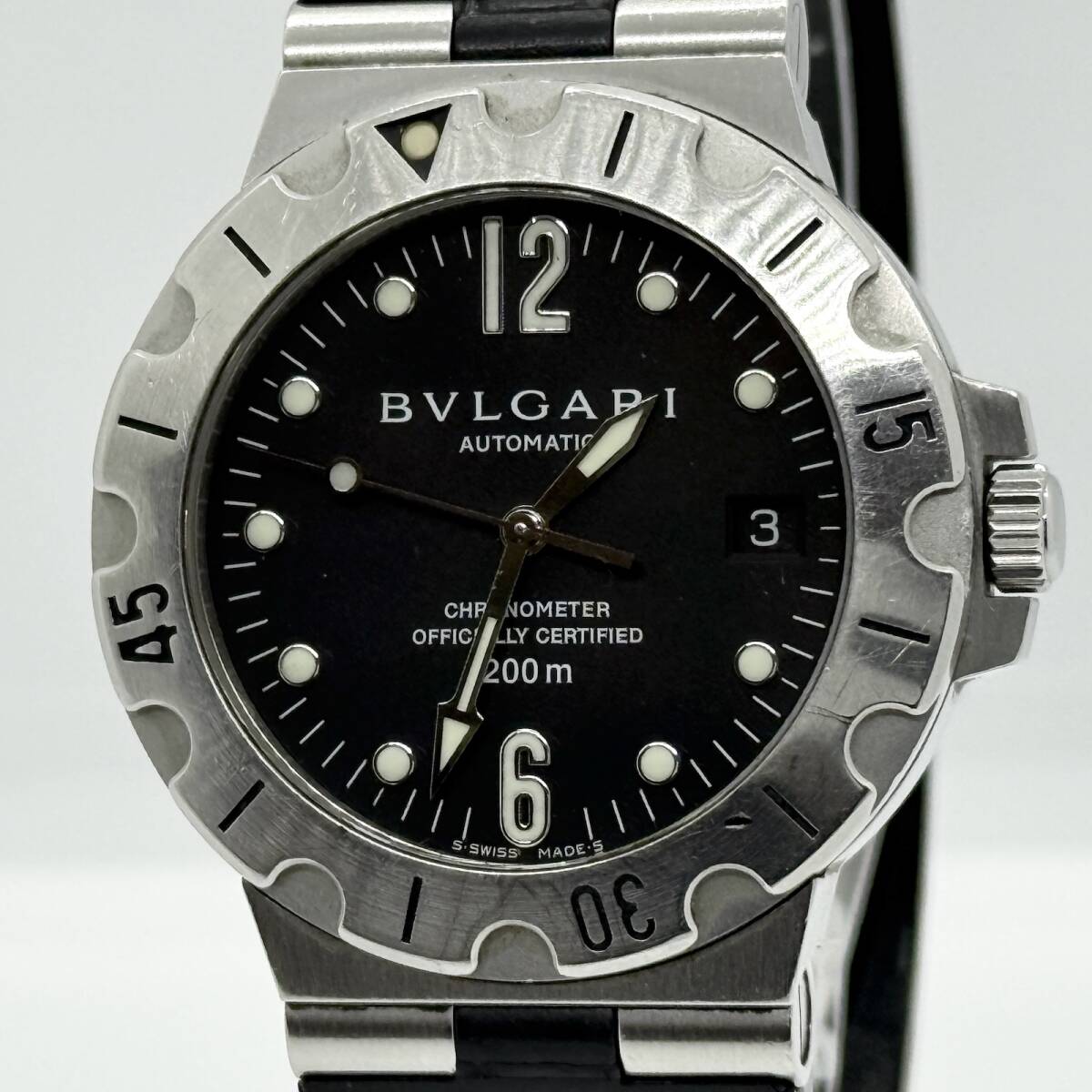 BVLGARI ブルガリ ディアゴノ スクーバ SD38S D9999 ブラック文字盤 AT メンズ 腕時計 稼働品