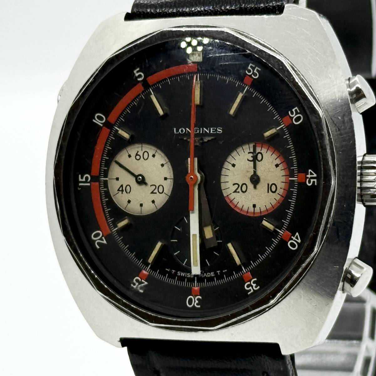 LONGINES ロンジン レガッタクロノ 8224-4 15.229530 ブラック文字盤 手巻き メンズ 腕時計 稼働品