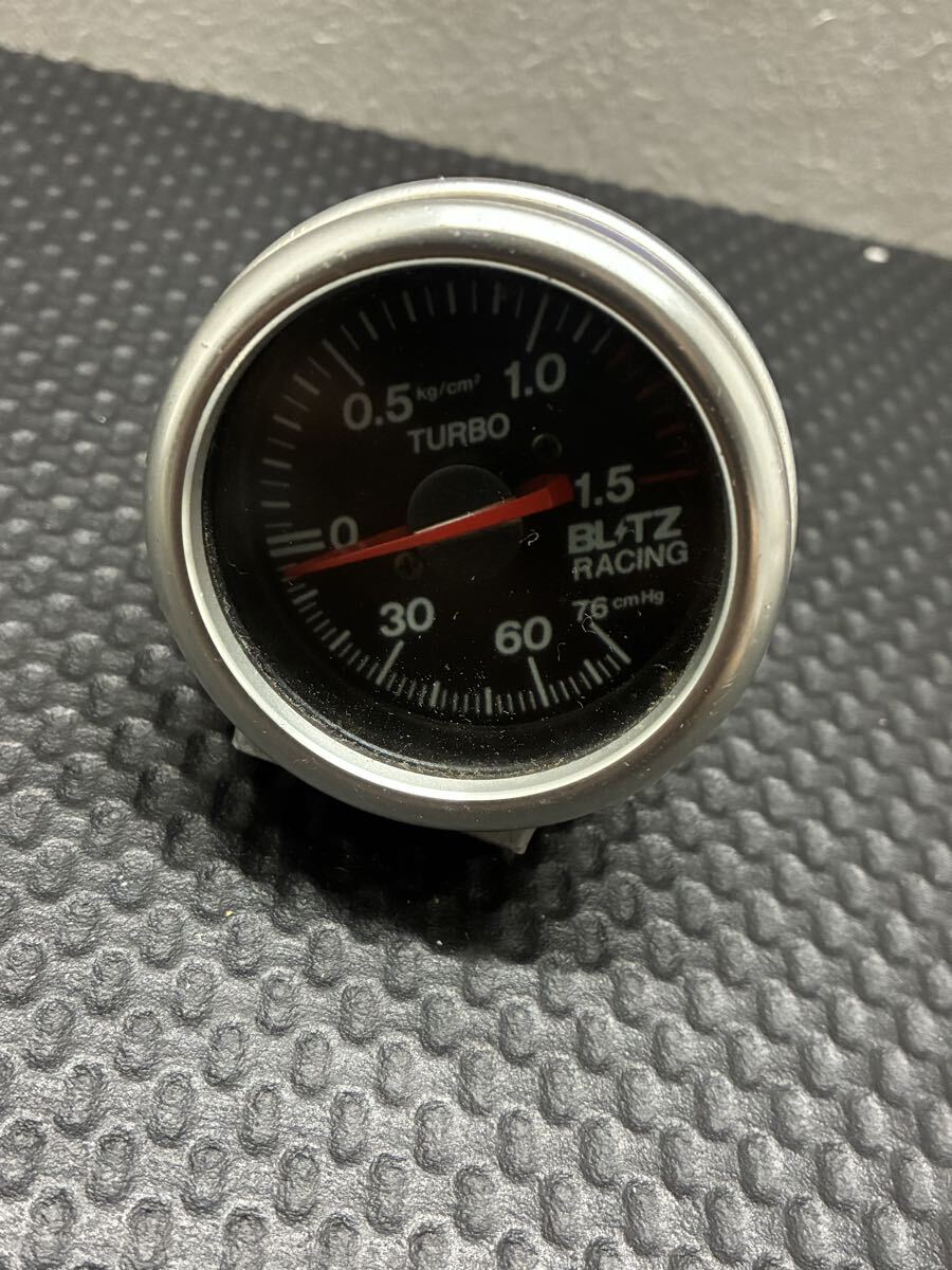 希少 ブリッツ レーシングメーター 機械式 ブースト計 LED イルミ 60mm ブラック ターボ計 BLITZ 追加 Defi