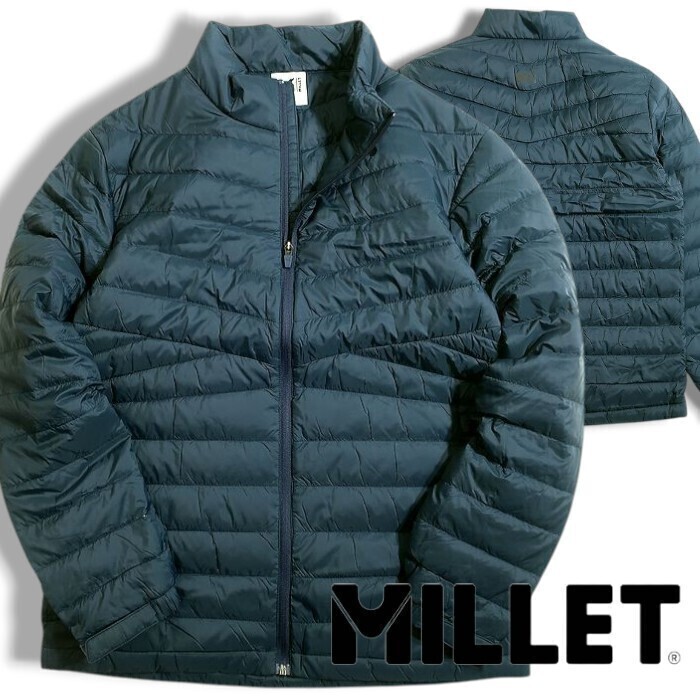 MILLET ミレー 新品 超軽量 ダックダウン使用 ライトダウン ジャケット アウトドアウェア ブルゾン D403M6 紺 100/L ▲050▼50220k08