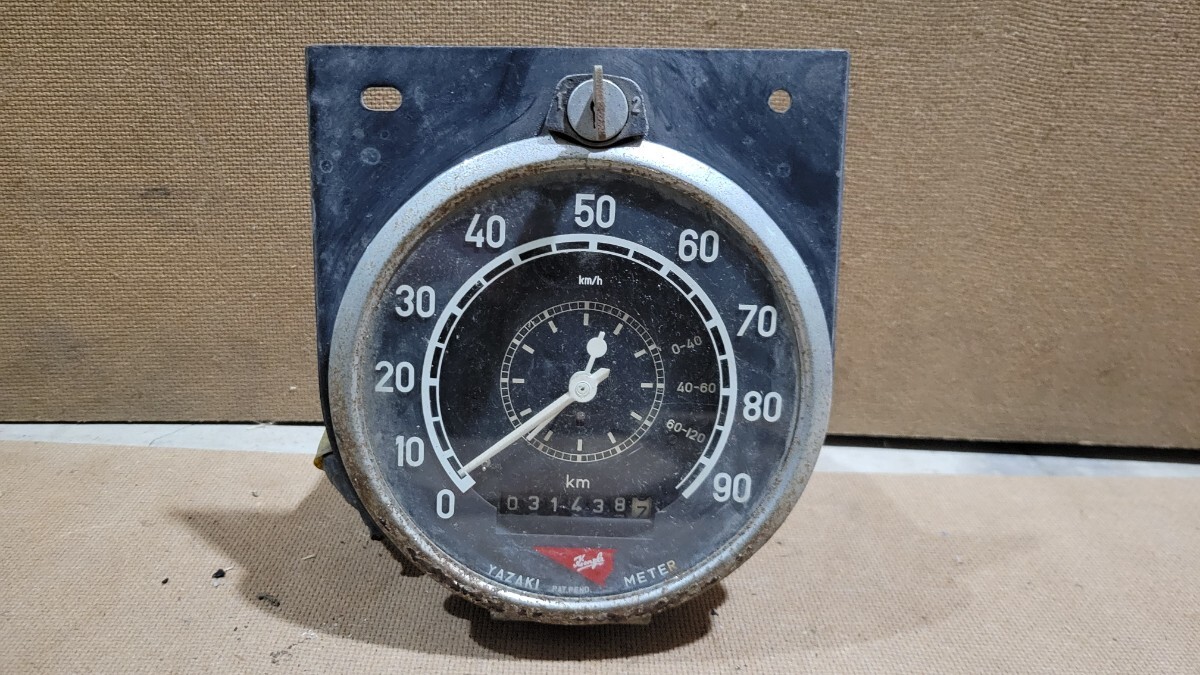 矢崎計器 ゼンマイ式 タコグラフ TCO14-4/7 鍵あり 部品 パーツ ジャンク
