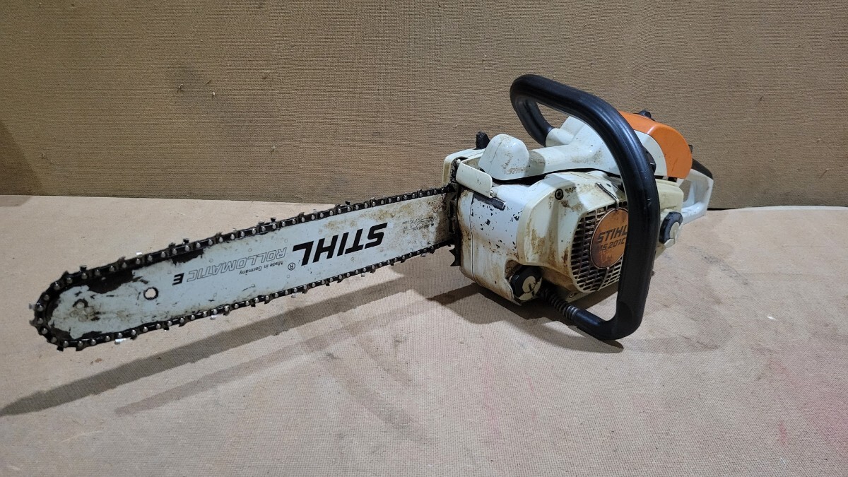 STIHL スチール エンジンチェーンソー チェーンソー MS201C 実働品 切断機 山林 森林 造園 中古品