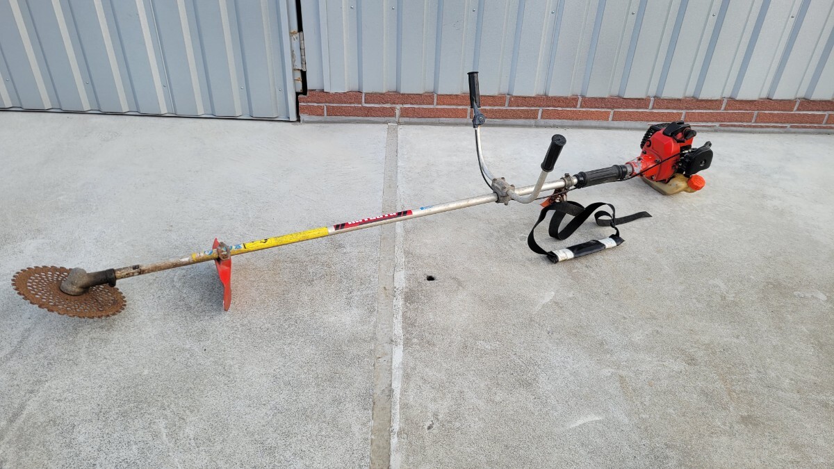 三菱 TL26 HATSUTA HNB-254 両手ハンドル　エンジン式 刈払機 刈取機 草刈り機　肩掛け エンジン 実働 中古品